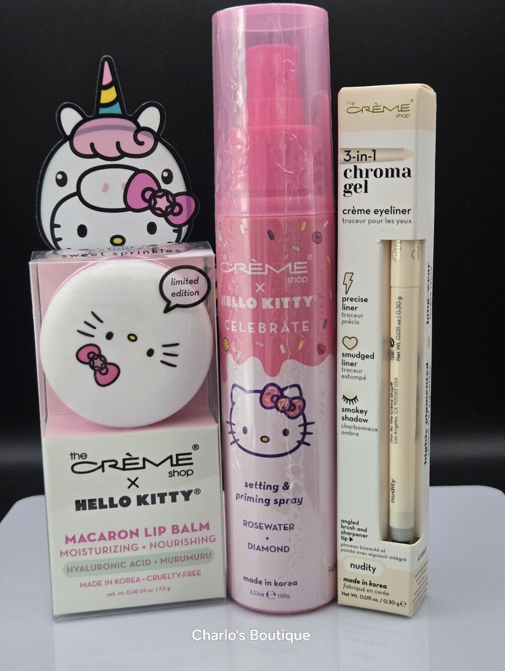 The Crème Shop x Hello Kitty 3-Piece Discontinued Glam Bundle - NWT